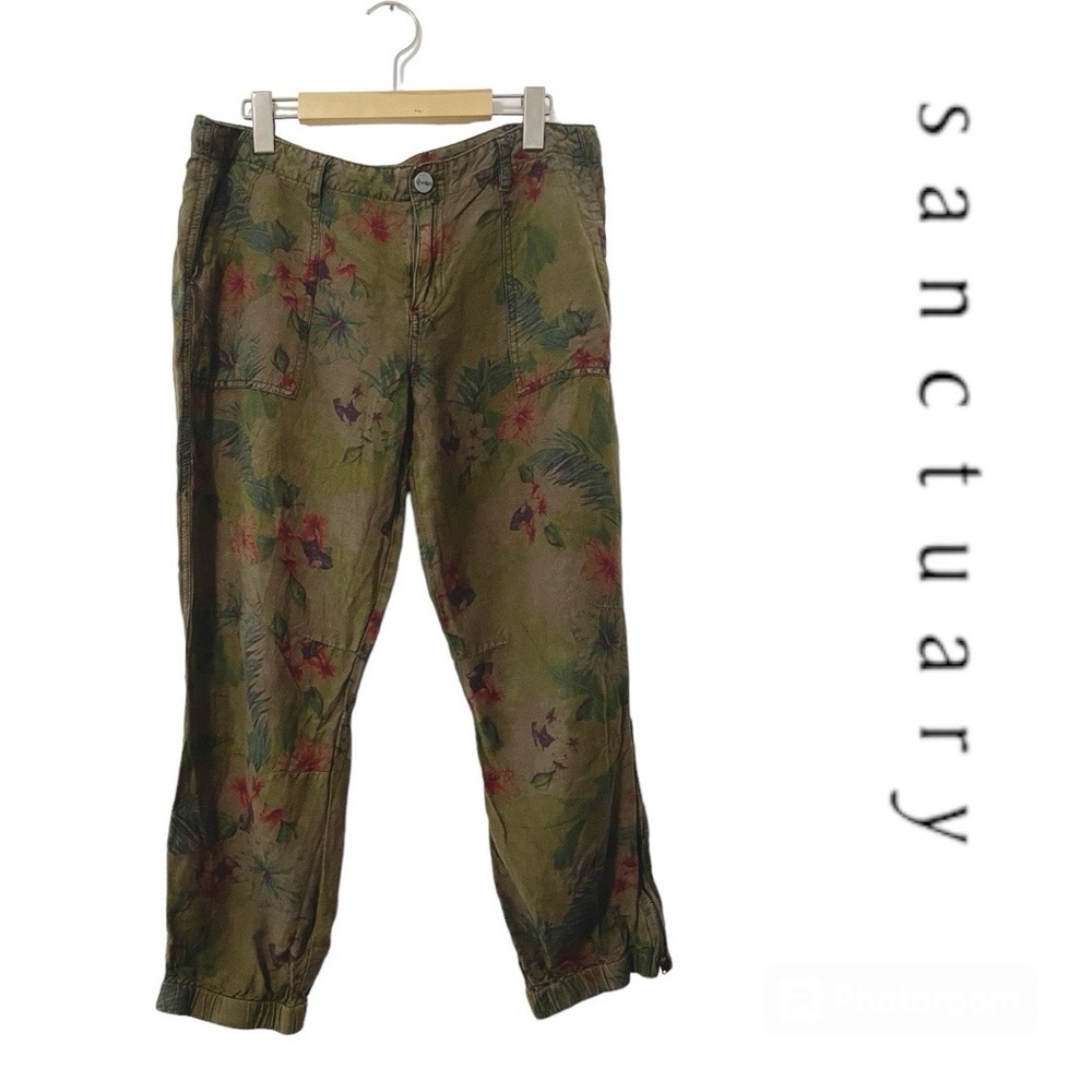 Sanctuary green floral pants size 30
